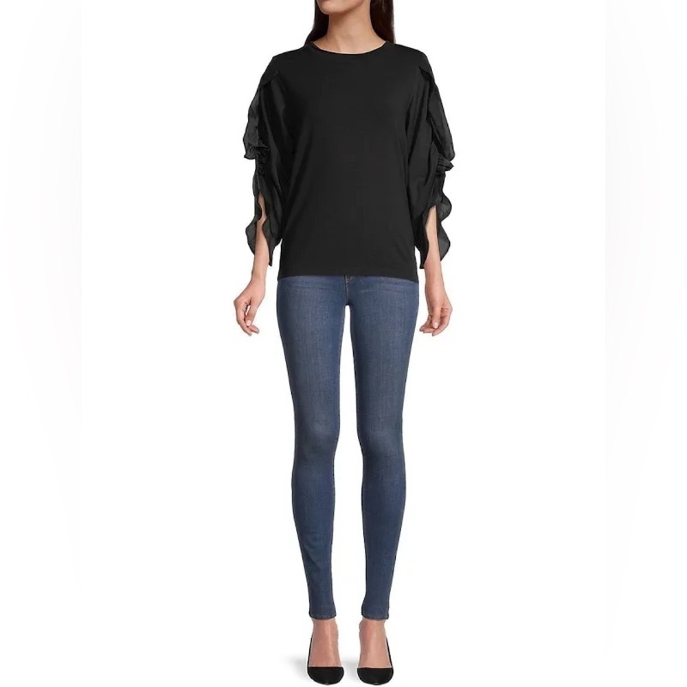 KOBI HALPERIN Veronica Sleeve Top in Black